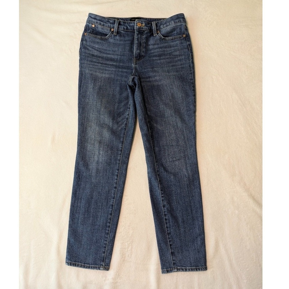 Talbots Slim Ankle Jeans Denim Women Size 8 Distressed Washable